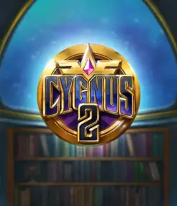 Explore the enchanting visuals of ELK Studios' Cygnus 2 Slot, highlighting a spectacular golden emblem with a vibrant design in purple and gold. With a backdrop of a celestial library backdrop, this graphic evokes the essence of exploration and mystery. 